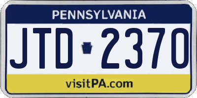 PA license plate JTD2370