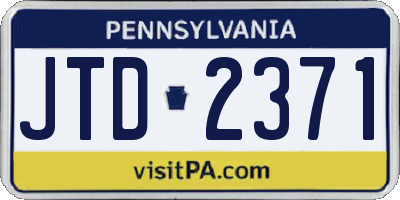 PA license plate JTD2371