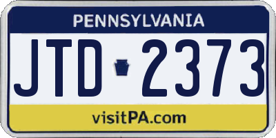 PA license plate JTD2373