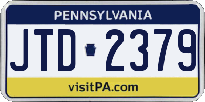 PA license plate JTD2379
