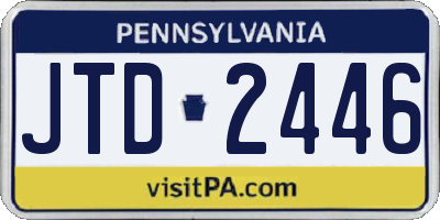 PA license plate JTD2446