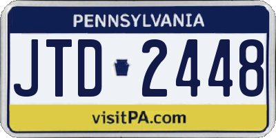 PA license plate JTD2448