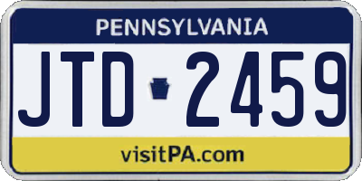 PA license plate JTD2459