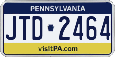 PA license plate JTD2464