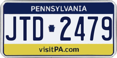 PA license plate JTD2479