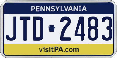 PA license plate JTD2483