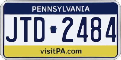 PA license plate JTD2484
