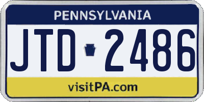 PA license plate JTD2486