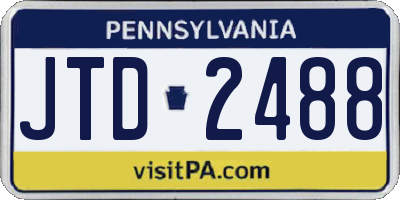 PA license plate JTD2488