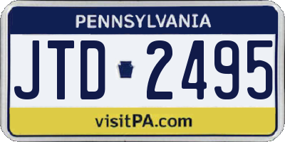 PA license plate JTD2495