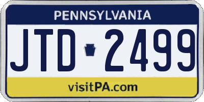 PA license plate JTD2499