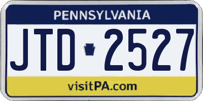 PA license plate JTD2527