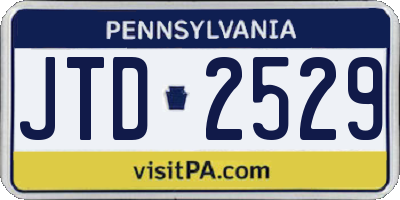 PA license plate JTD2529