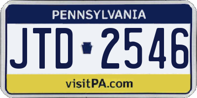 PA license plate JTD2546