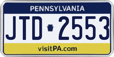 PA license plate JTD2553