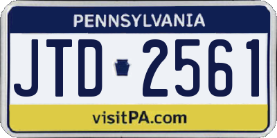 PA license plate JTD2561