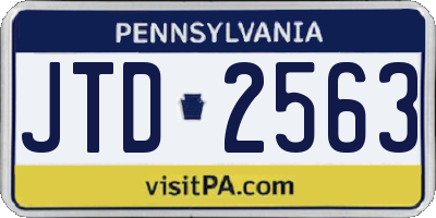 PA license plate JTD2563