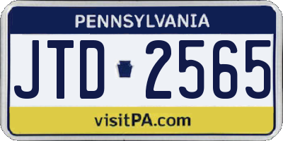PA license plate JTD2565