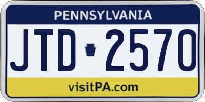 PA license plate JTD2570