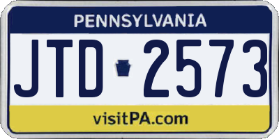 PA license plate JTD2573