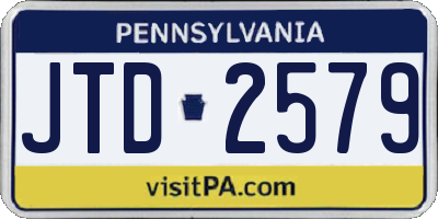 PA license plate JTD2579