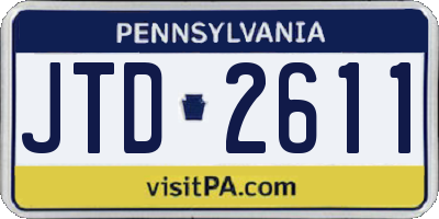 PA license plate JTD2611