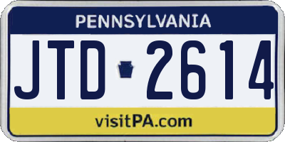 PA license plate JTD2614
