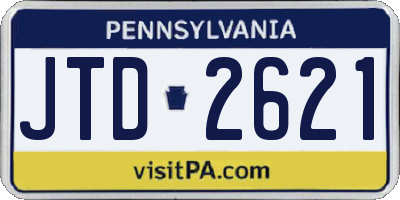 PA license plate JTD2621