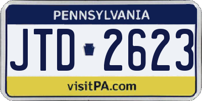 PA license plate JTD2623