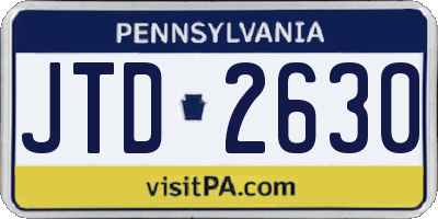 PA license plate JTD2630