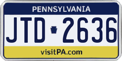 PA license plate JTD2636
