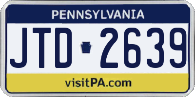 PA license plate JTD2639