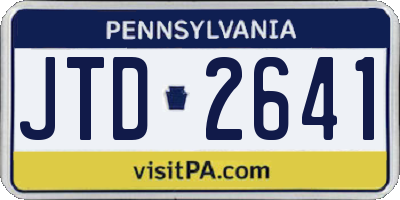 PA license plate JTD2641