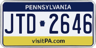 PA license plate JTD2646