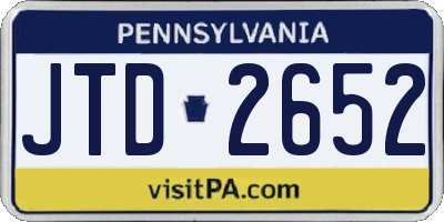 PA license plate JTD2652