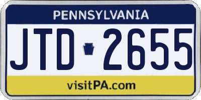 PA license plate JTD2655