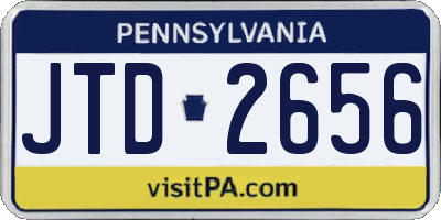 PA license plate JTD2656