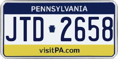 PA license plate JTD2658