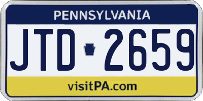 PA license plate JTD2659