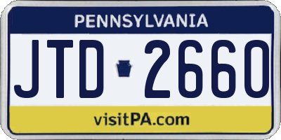 PA license plate JTD2660