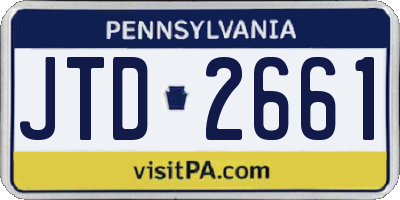 PA license plate JTD2661