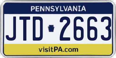 PA license plate JTD2663