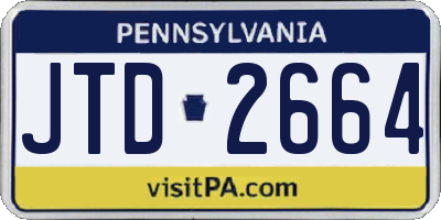 PA license plate JTD2664