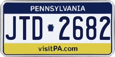 PA license plate JTD2682