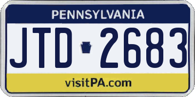 PA license plate JTD2683