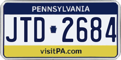 PA license plate JTD2684