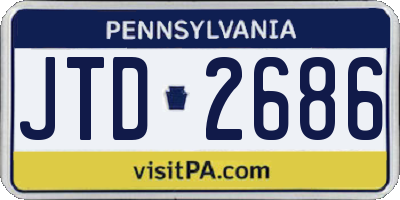 PA license plate JTD2686
