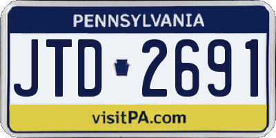 PA license plate JTD2691