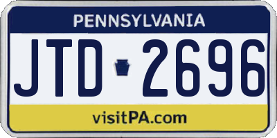 PA license plate JTD2696