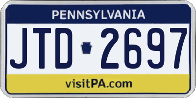 PA license plate JTD2697